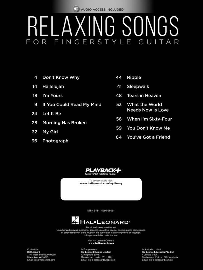 Relaxing Songs for Fingerstyle Guitar